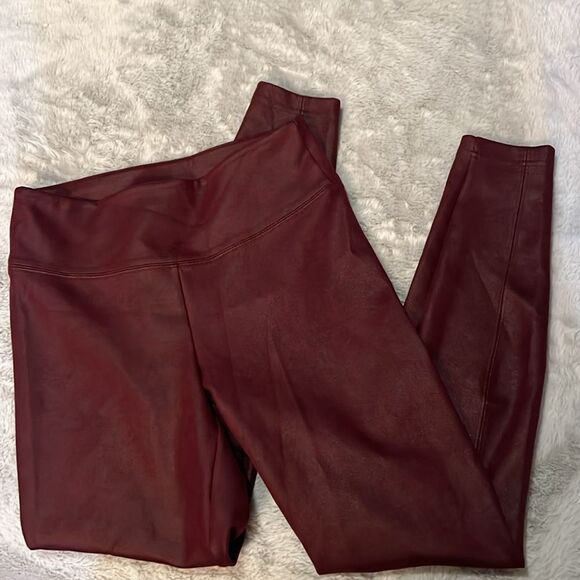 White House Black Market Leggings Maroon Burgundy Like New Women's Size 8 - Picture 4 of 4